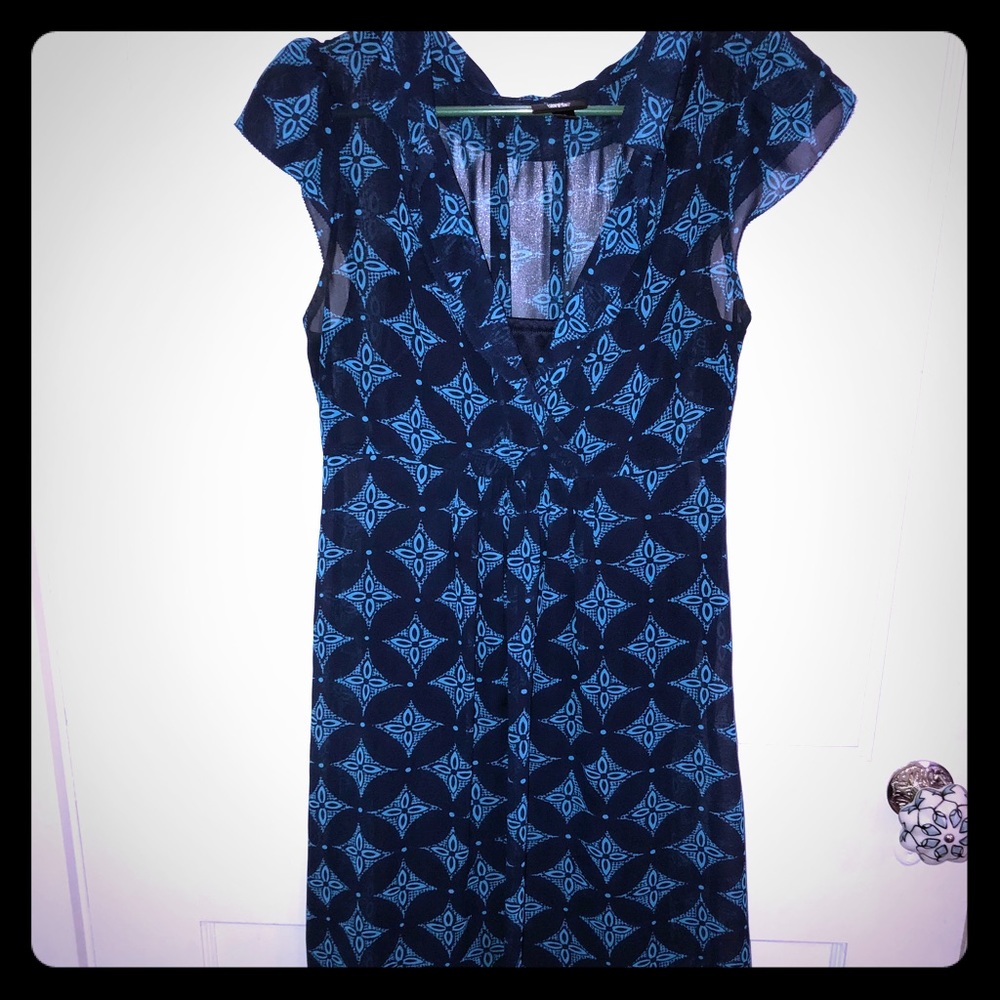 Navy cap sleeve dress